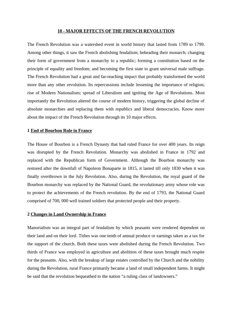 Effects of the French Revolution on Europe | PDF | French Revolution ...