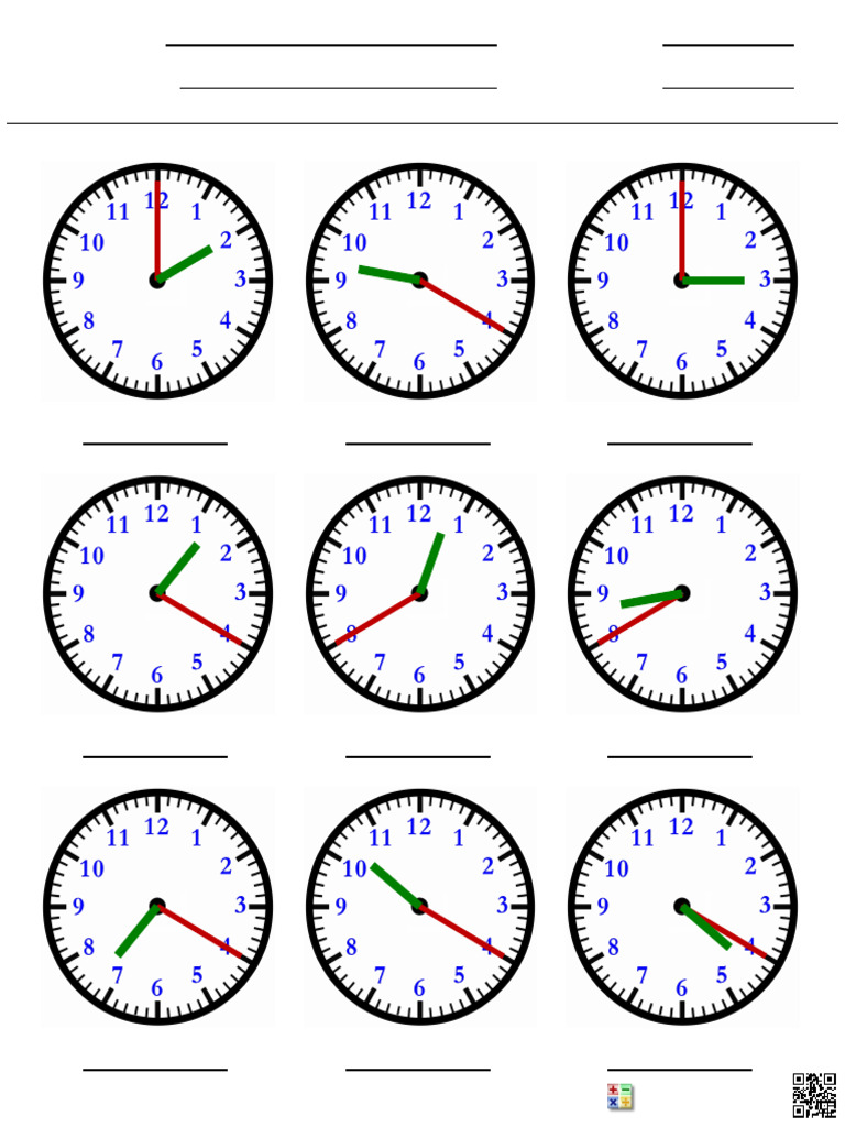 Telling Time Hands Mis | PDF