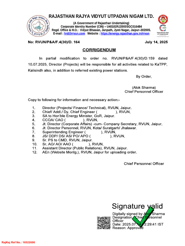 164 Corrigendum in Work Distribution Order Amongst Directors | PDF