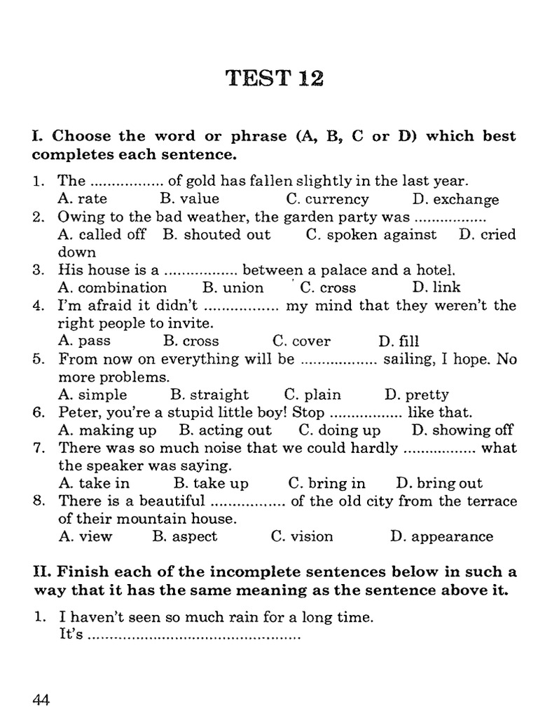 English Language Test Practice | PDF
