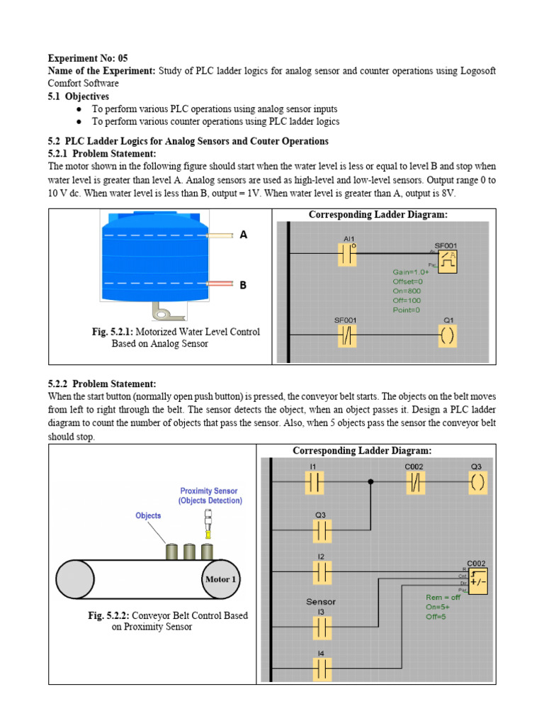 PLC Ladder Logic for Sensor Control | PDF | Programmable Logic ...