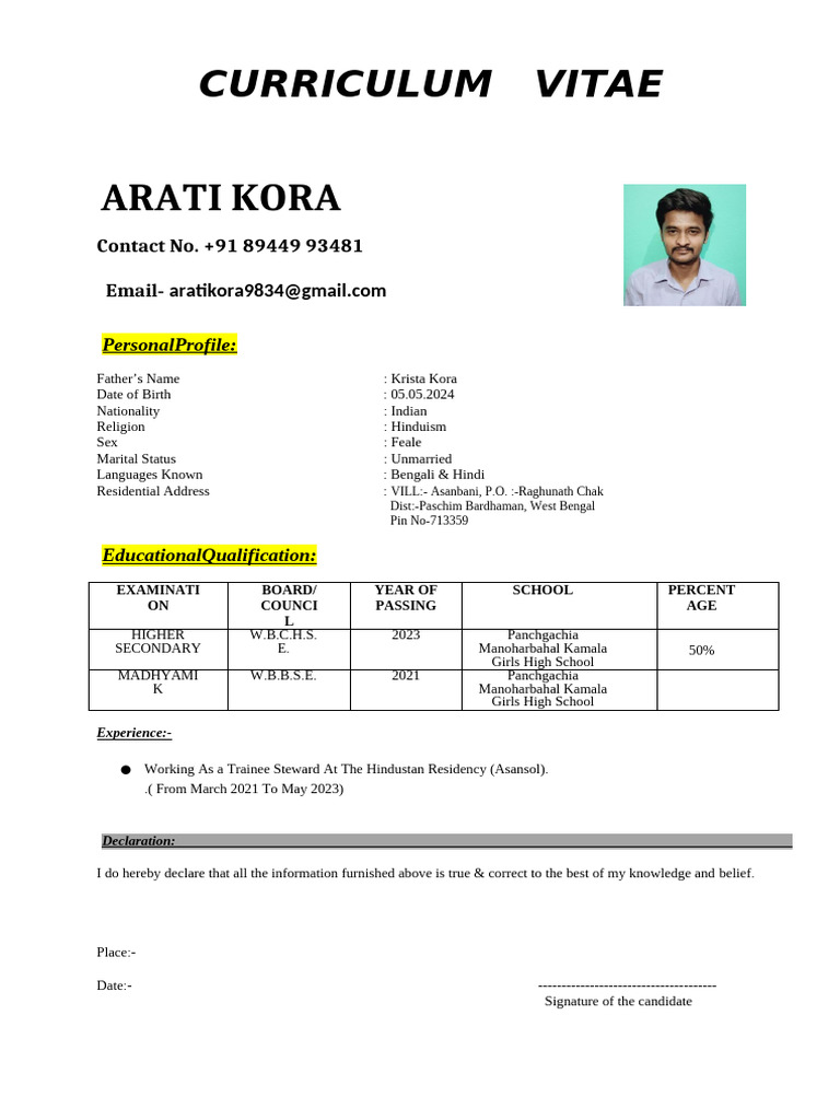 Bappa Panda CV | PDF