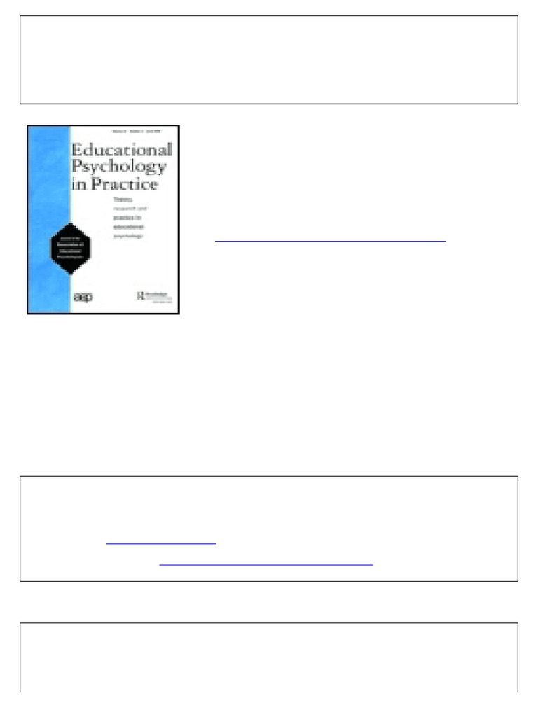 Educational Psychology in Practice: Theory, Research and Practice in ...