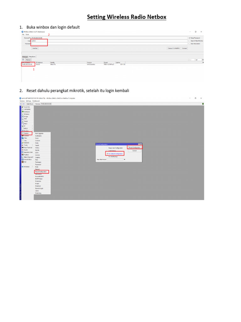 Panduan Setting Wireless Netbox | PDF