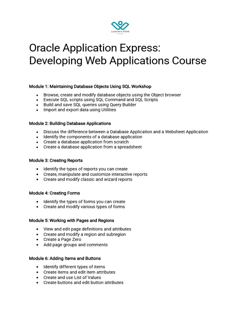 Oracle Application Express | PDF | Databases | Sql