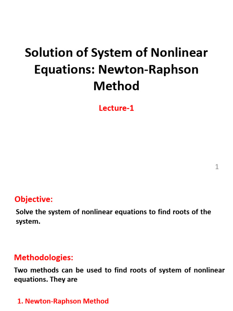 Newton-Raphson for Nonlinear Systems | PDF | Mathematics Of Computing ...