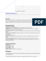 Curriculum Vitae in French