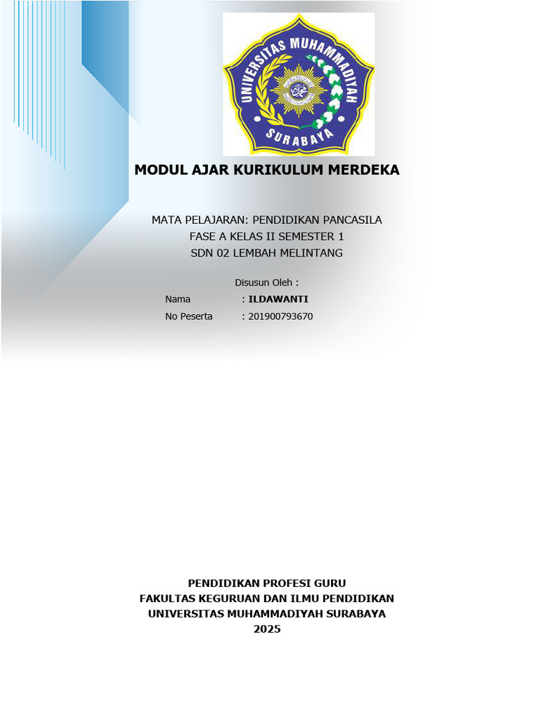Modul Ajar Pendidikan Pancasila Kelas II | PDF