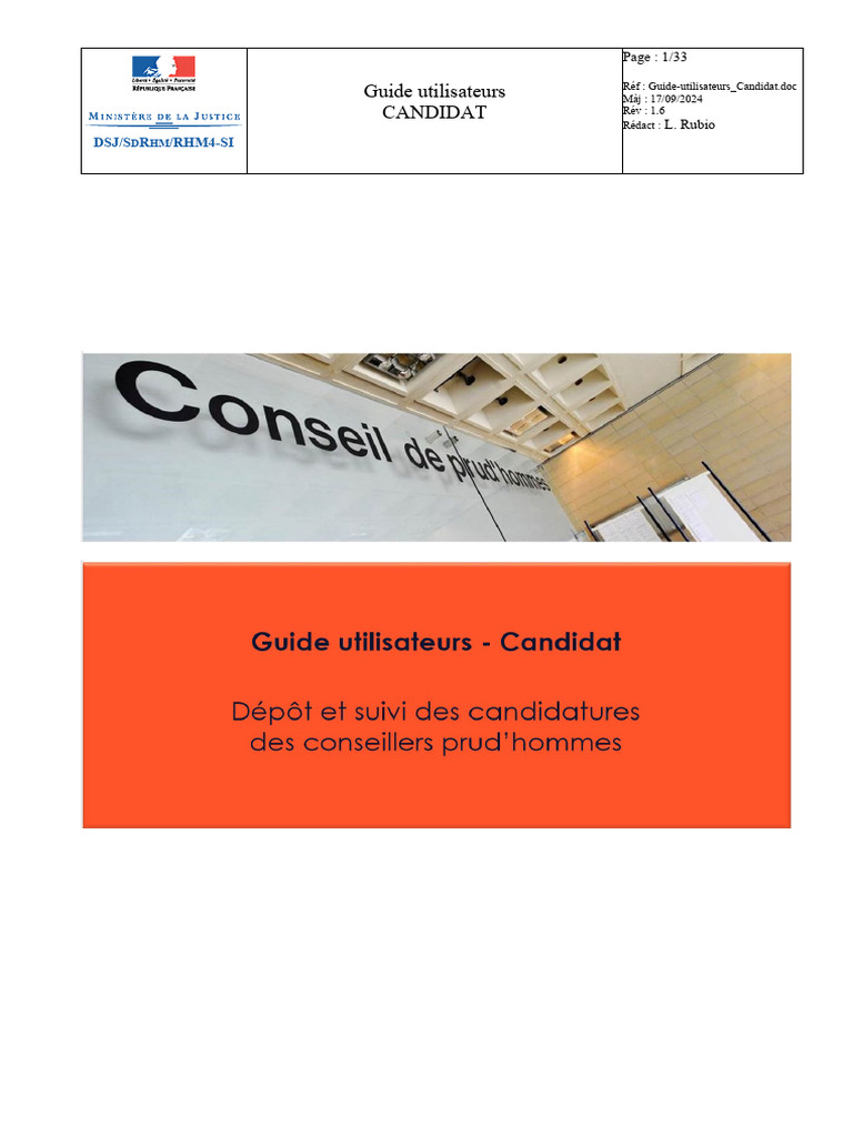 Guide d'utilisation pour candidats | PDF