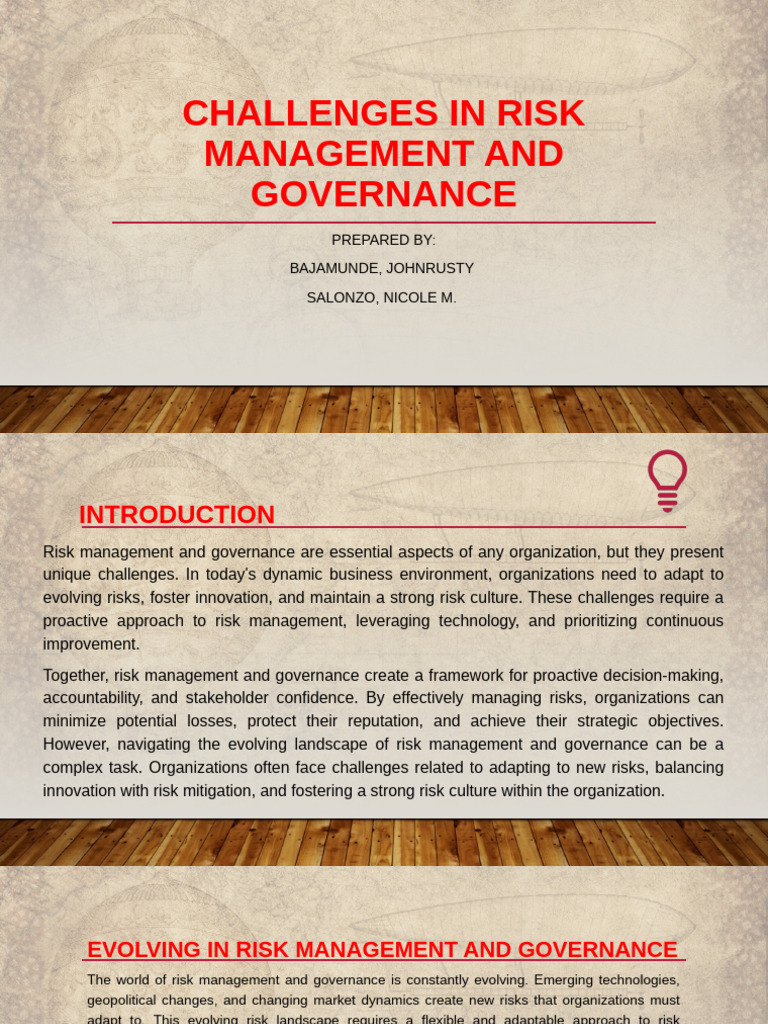 Challenges in Risk Management | PDF | Risk Management | Governance