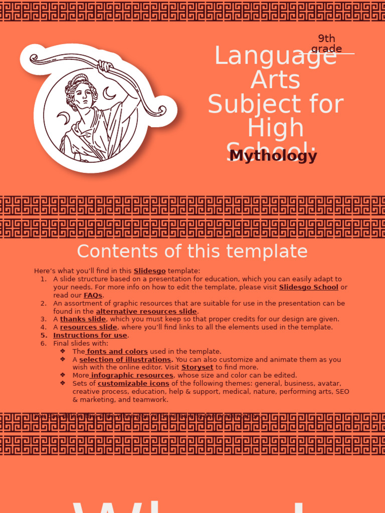 Language Arts Subject For Highschool - 9th Grade - Mythology by ...