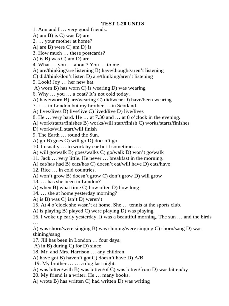 English Grammar Test: Units 1-30 | PDF | Chess Openings | Chess