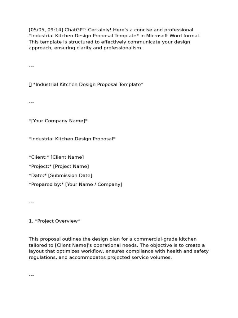 Industrial Kitchen Design Proposal | PDF | Kitchen | Safety