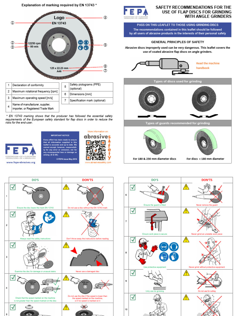 Flap Disc Safety Guidelines for Users | PDF | Grinding (Abrasive ...