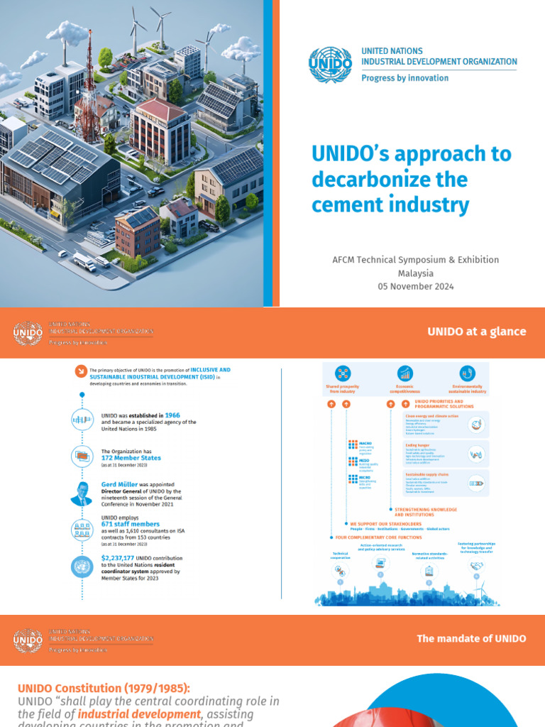 UNIDO's Cement Industry Decarbonization Plan | PDF | Climate Change ...