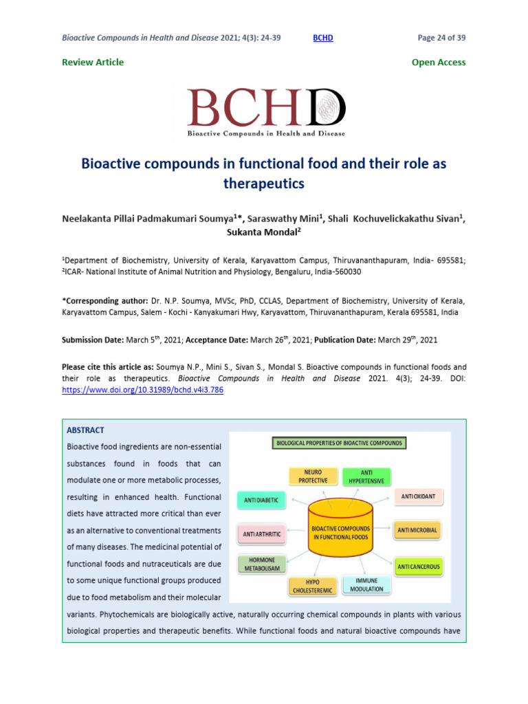 Bioactive Compounds in Functional Foods | PDF | Cholesterol | Antioxidant