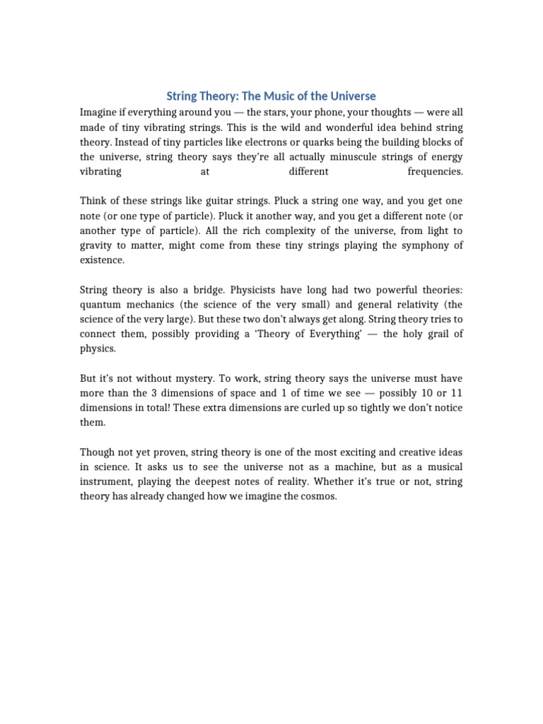 String Theory Interesting Way | PDF