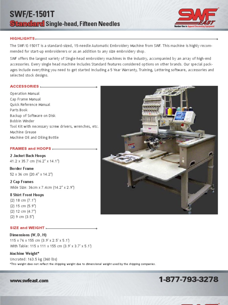 SWF e 1501T | PDF | Embroidery | Usb