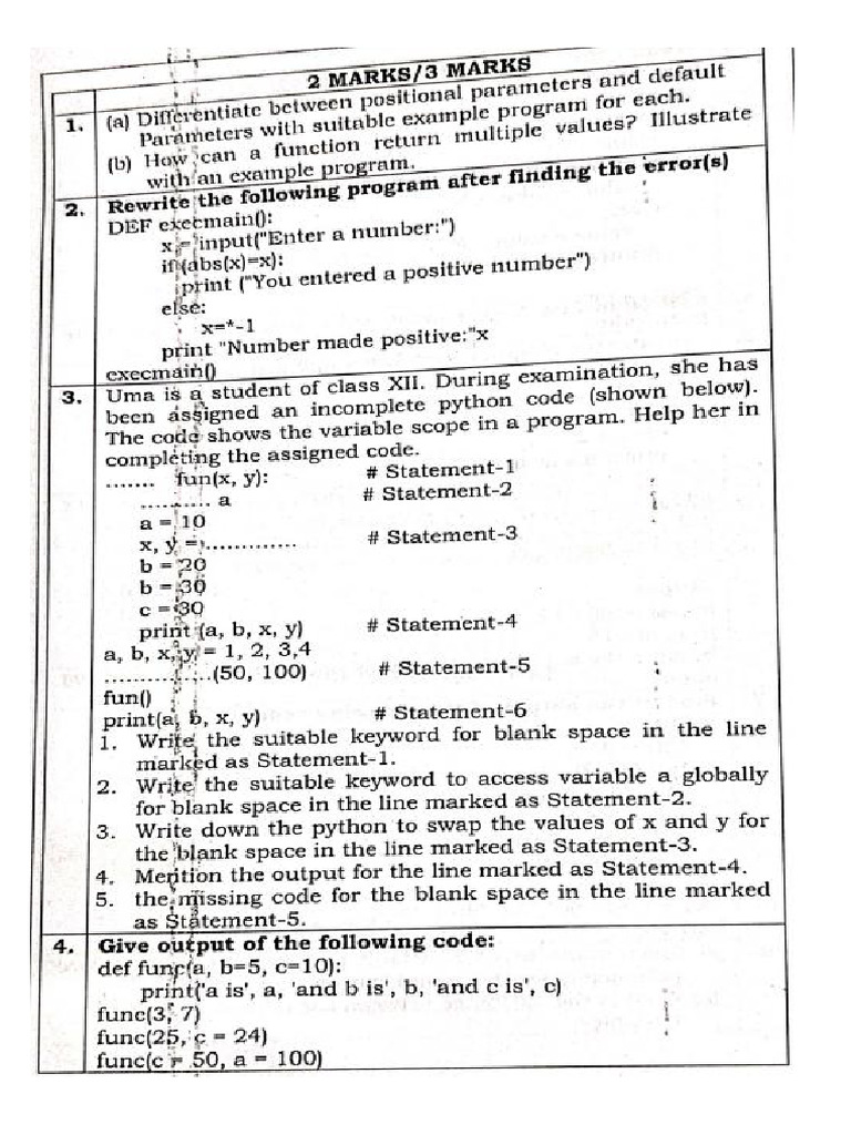 Functions Questions | PDF
