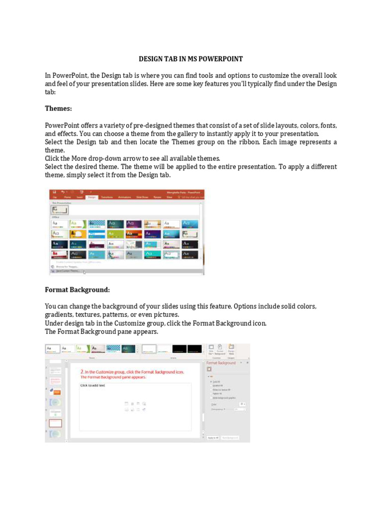 Understanding PowerPoint's Design Tab | PDF | Graphics | Image Processing