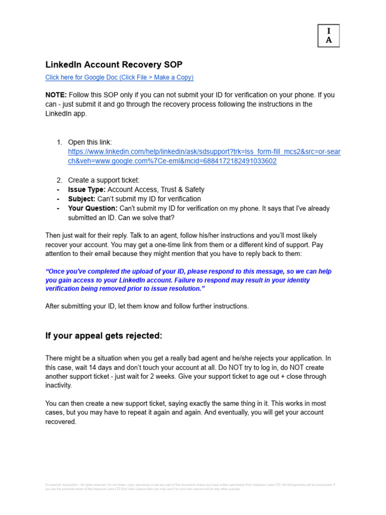 LinkedIn Account Recovery Guide | PDF