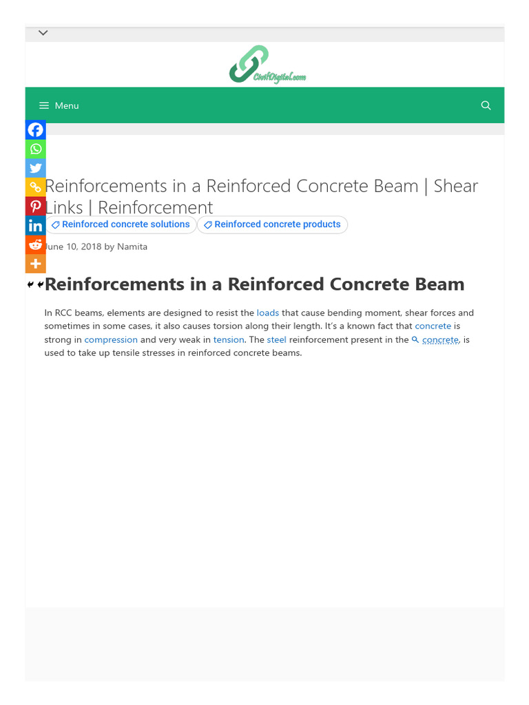 Detailing of RCC (Reinforced Cement Concrete) - Reinforcement | PDF ...