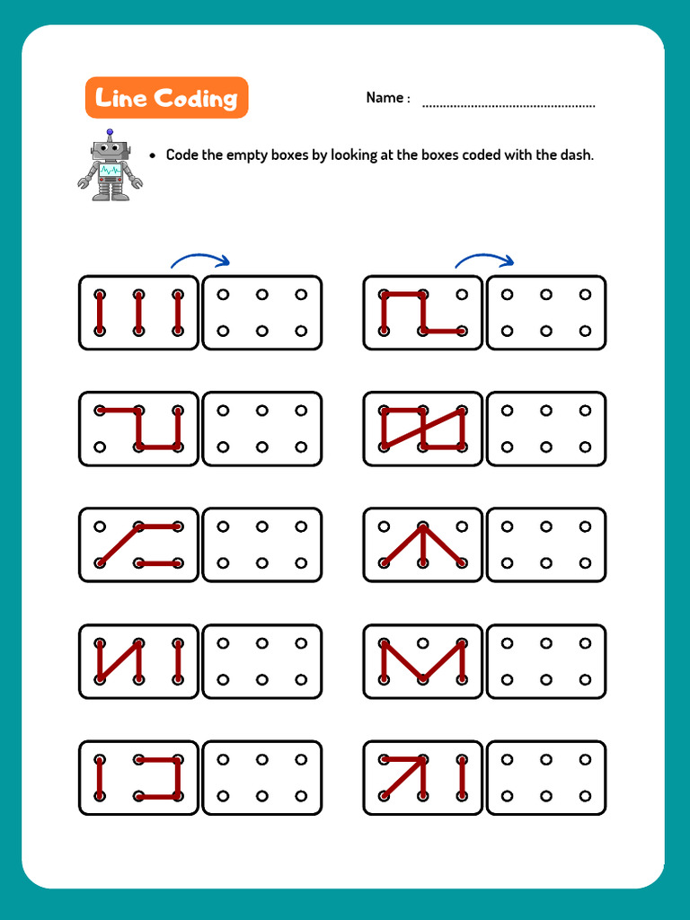 Line Coding Activity Worksheet Activity Primary School Attention ...
