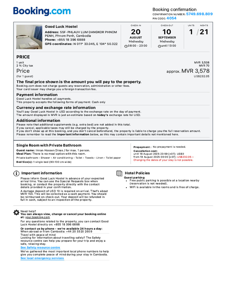 Confirmation | PDF | Exchange Rate | Fee