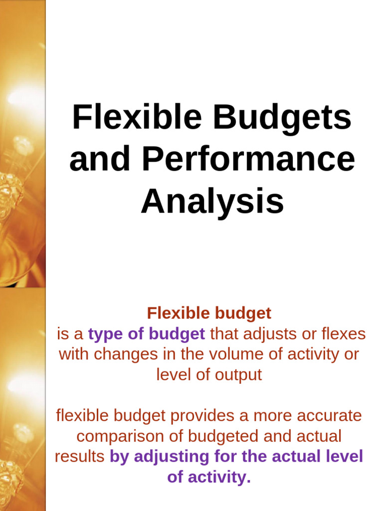 Flexible Budgeting for Performance Analysis | PDF | Budget | Business