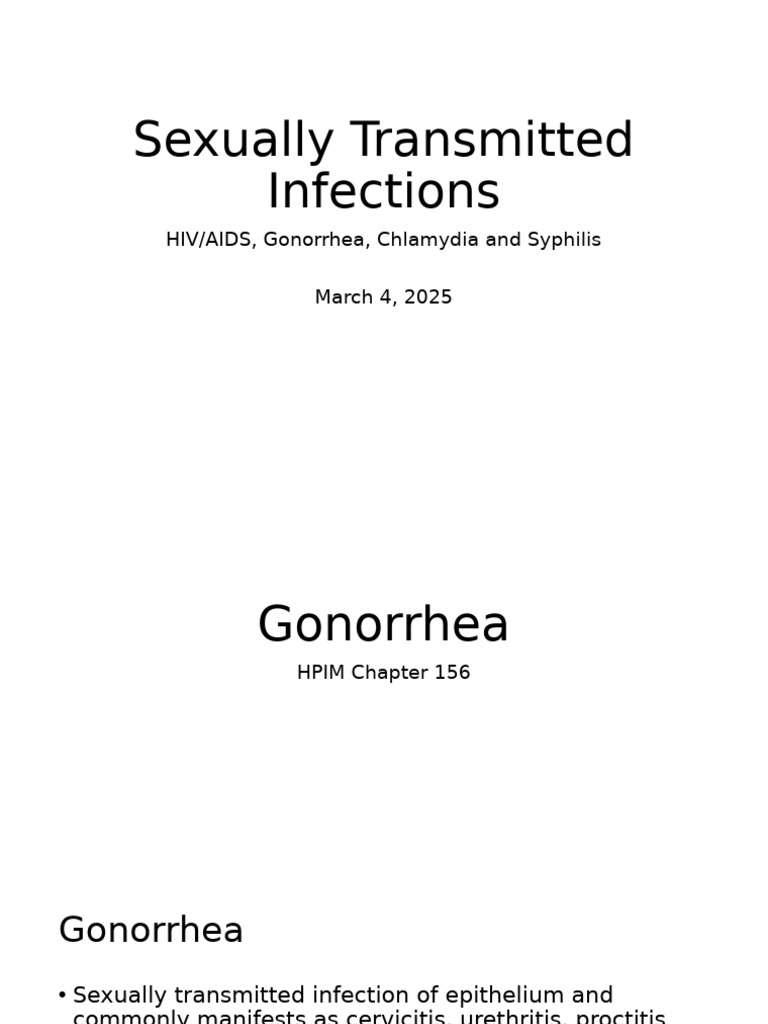 Harrisons Sexually Transmitted Infections (STIs) | PDF | Sexually ...