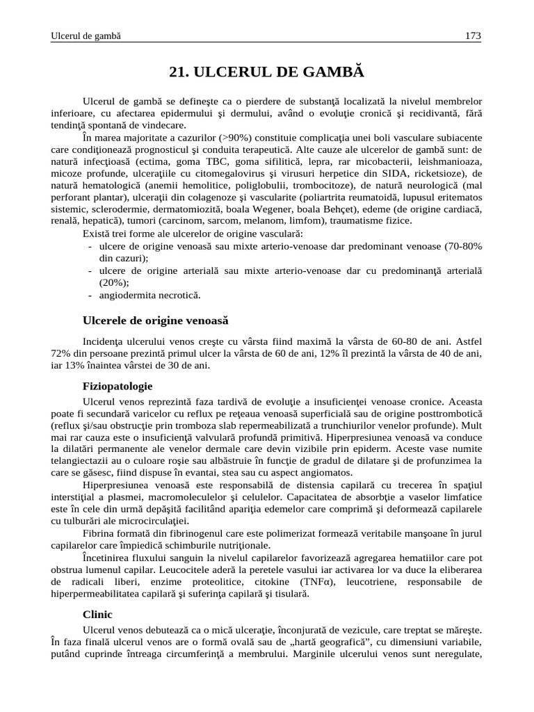Curs 10.3 - 21 Ulcerul de Gamba | PDF