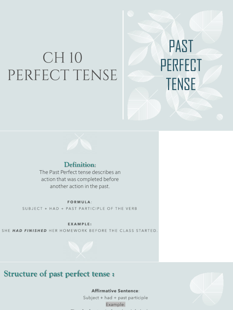 Past Perfect Tense Overview and Practice | PDF