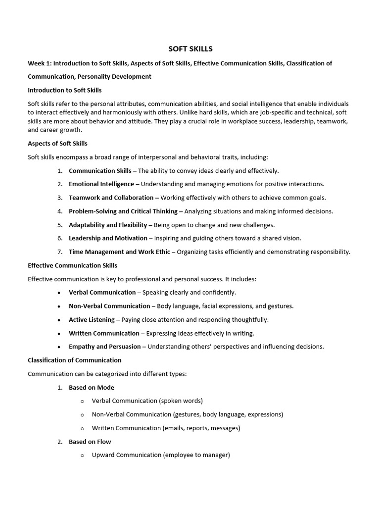 Mastering Essential Soft Skills Guide | PDF | Communication | Nonverbal ...