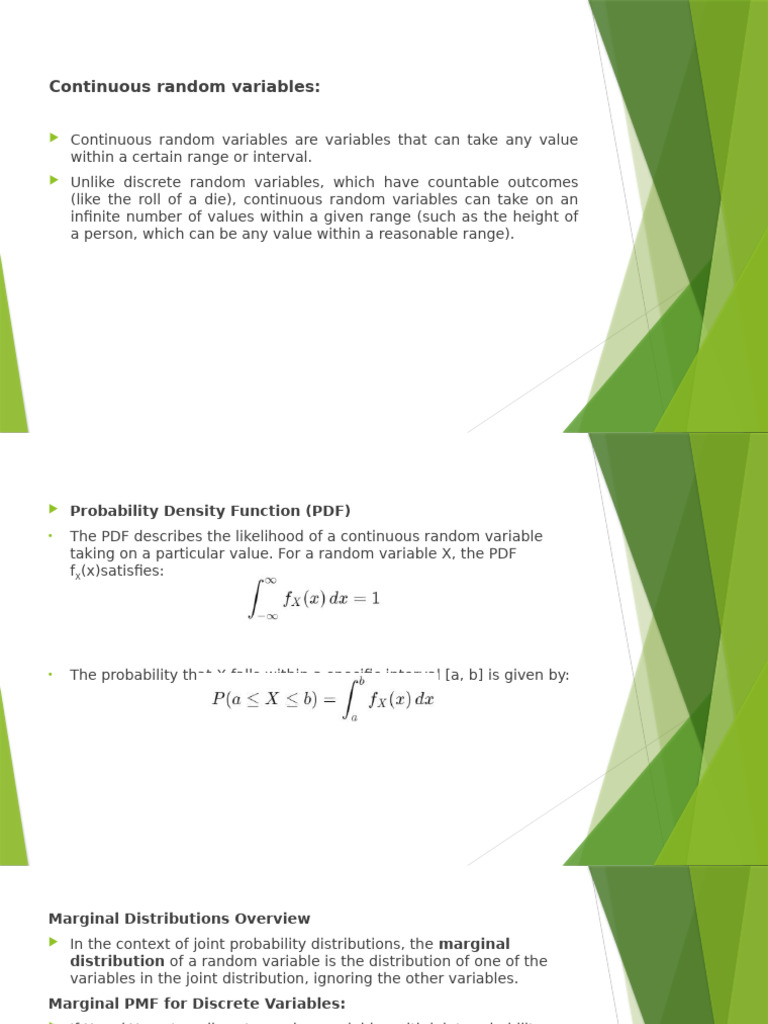 Marginal Distributions of Continuous Variables | PDF | Probability ...