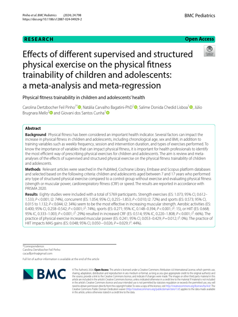Exercise Impact on Youth Fitness Trainability | PDF | High Intensity ...