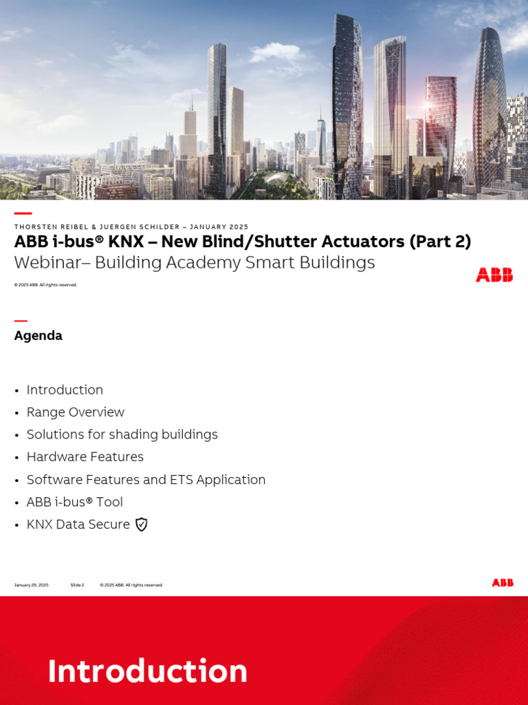 Webinar ABB i Bus KNX Blind Shutter Actuators Part2 January 2025 PDF Webinar ABB i Bus KNX Blind Shutter Actuators Part2 January 2025 PDF