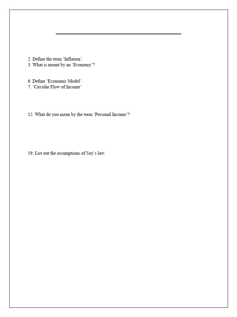 12th Economics Book Back Questions 2023-24 | PDF | Money | Economics