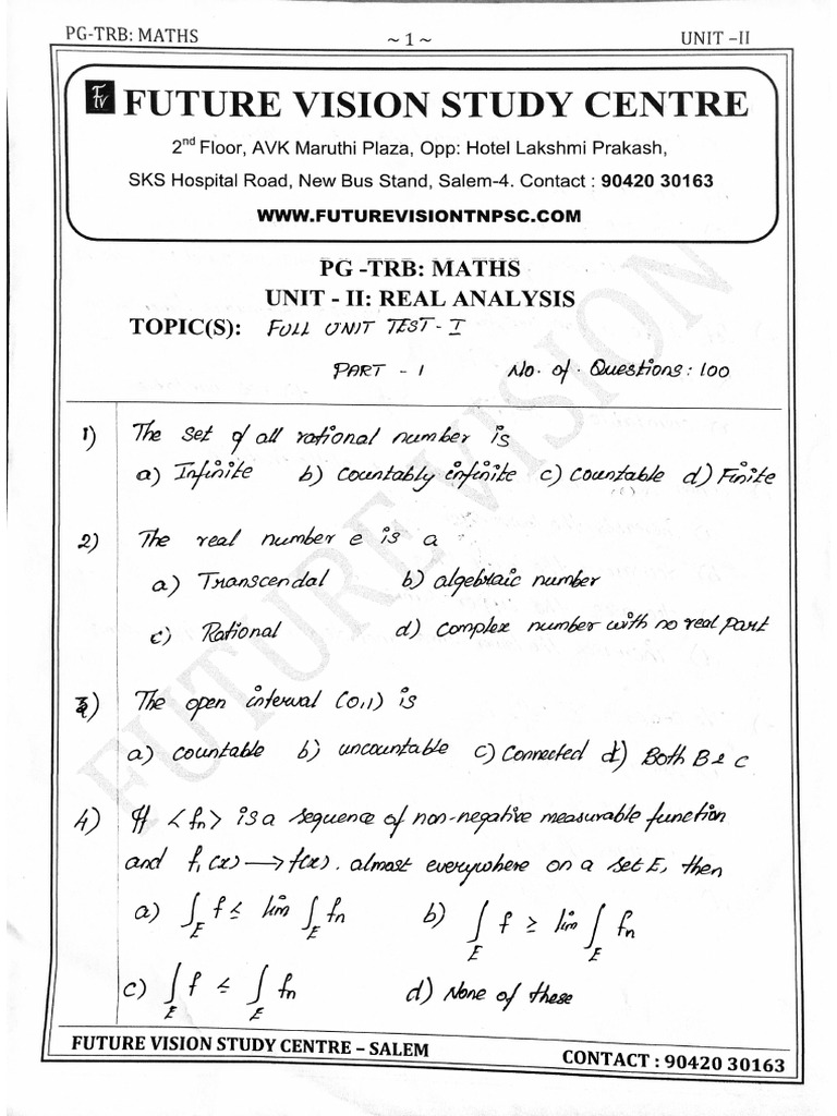 Pg Trb Maths Full Test Unit Ii Pdf