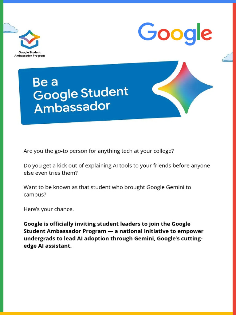Google Gemini Student Ambassador Program | PDF | Artificial ...