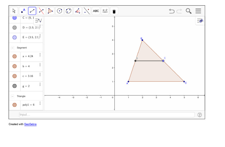 Connecting Triangle Midpoints - GeoGebra Dynamic Worksheet 2 | PDF