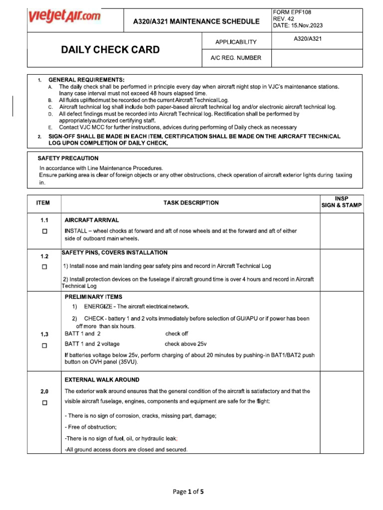Daily Check Sheet | PDF