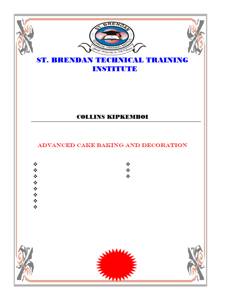Advanced Cake Baking Certificate | PDF