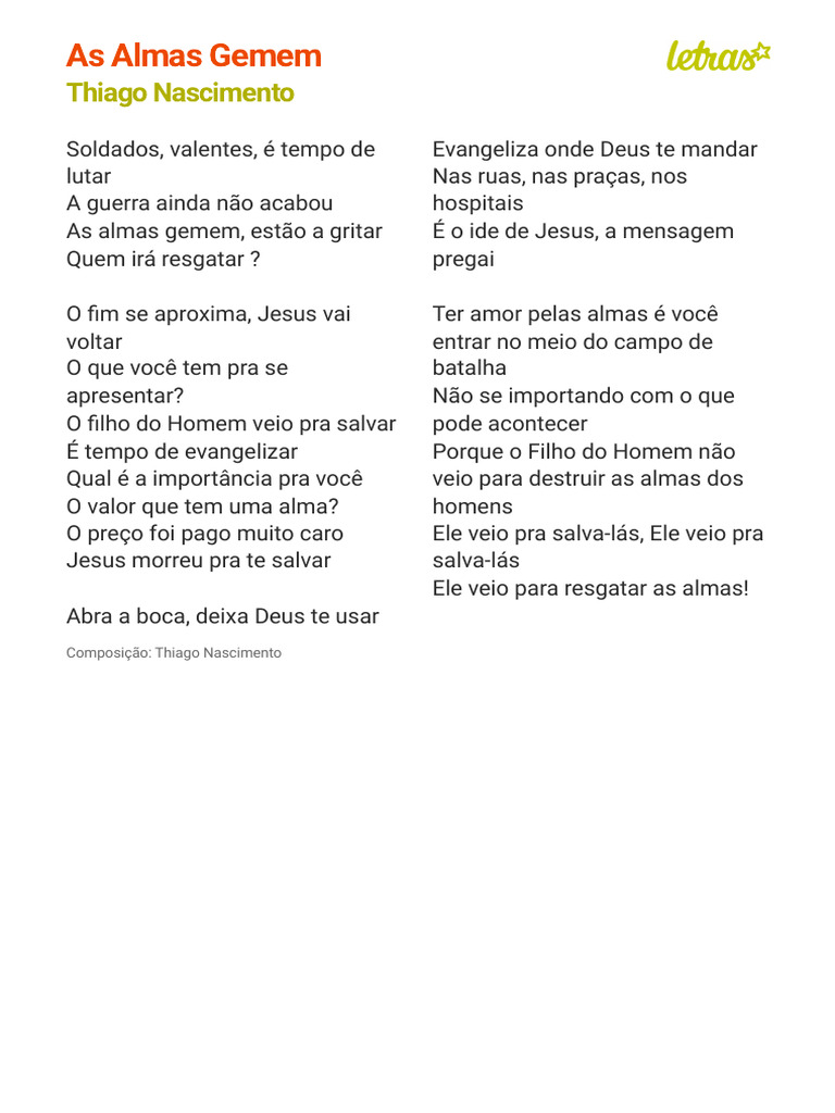 Almas Gemem: A Urgência da Salvação | PDF