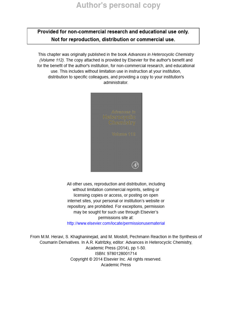 Pechmann Reaction for Coumarin Synthesis | PDF | Ester | Chemical Reactions