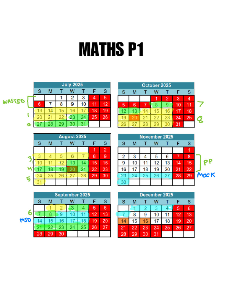 P1 Calendar | PDF