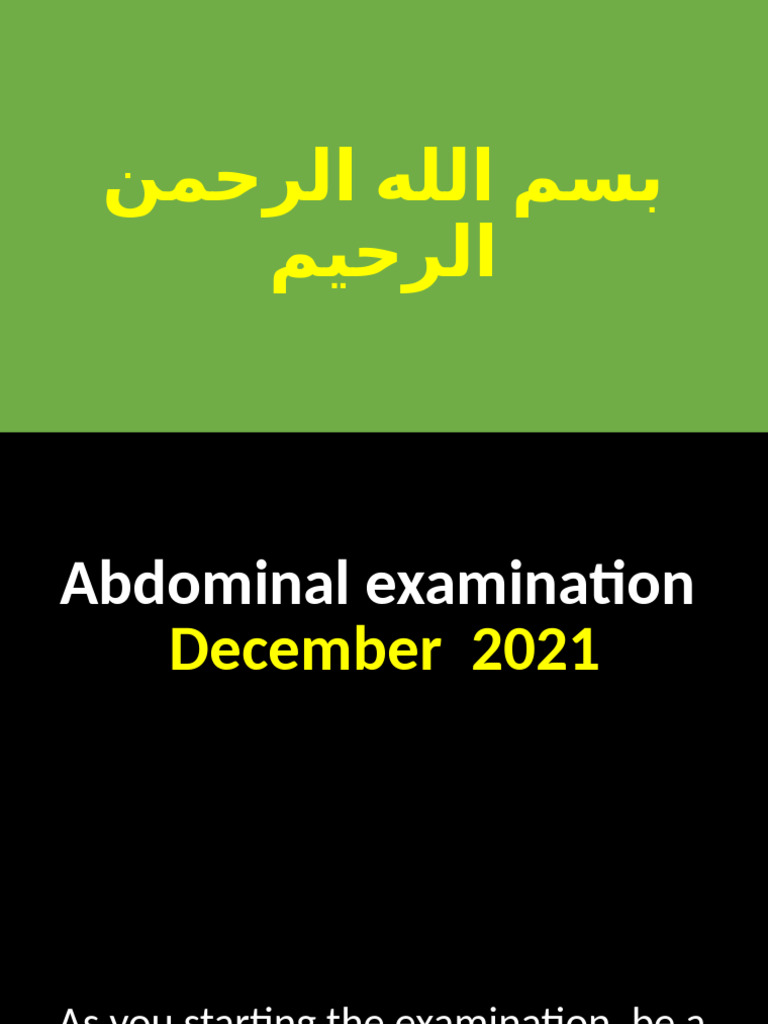 Abdominal Examination Guidelines | PDF | Spleen | Liver