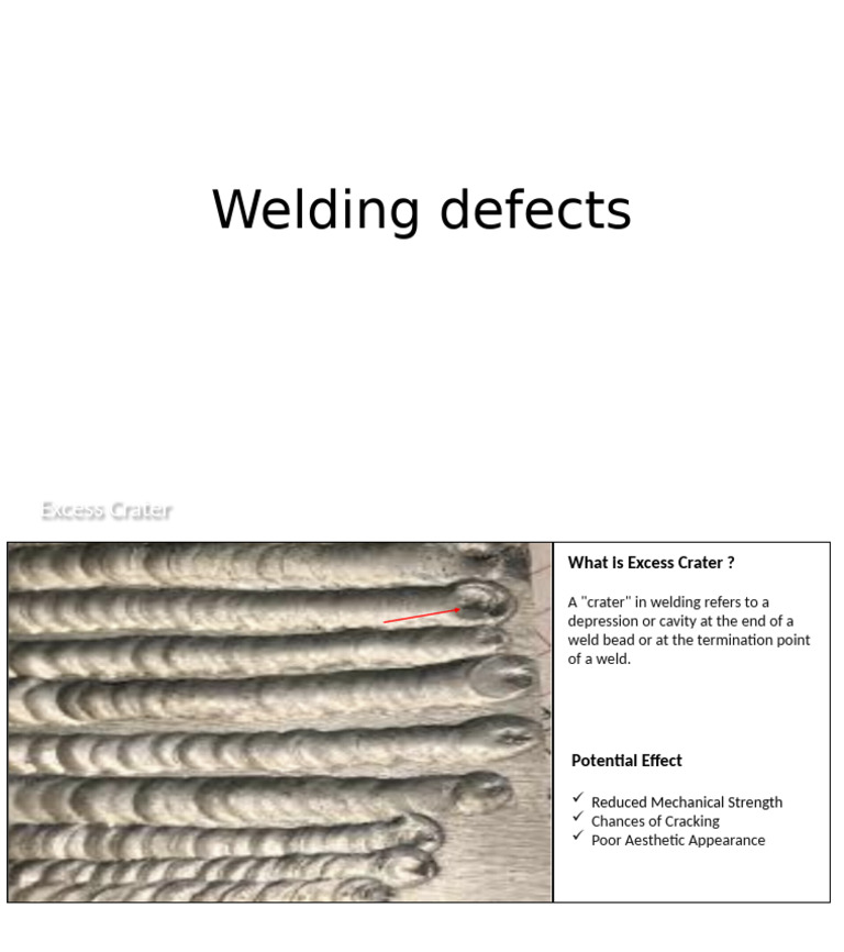Excess Crater in Welding Defects | PDF