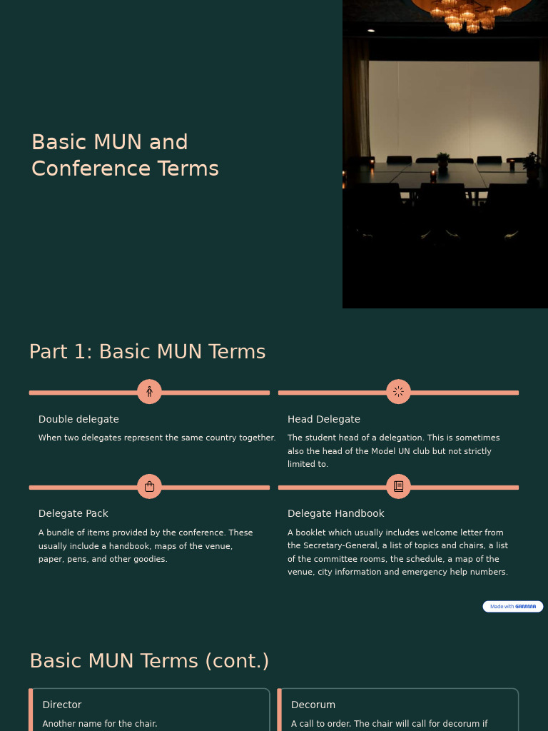 MUN Basics: Key Terms and Roles | PDF