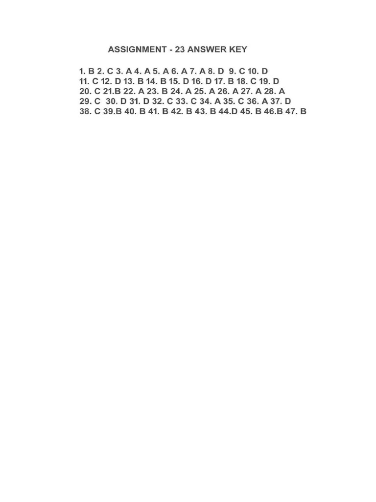 Assignment - 23 Answer Key | PDF