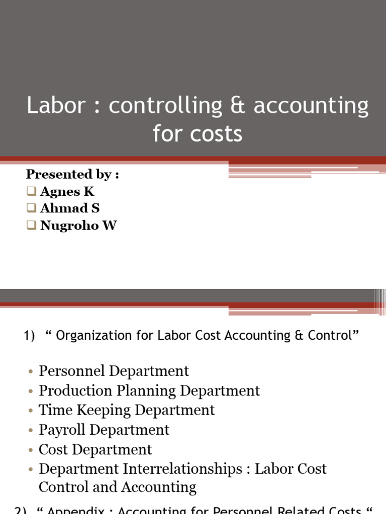 Labor Cost Accounting Overview | PDF | Payroll | Labour Economics